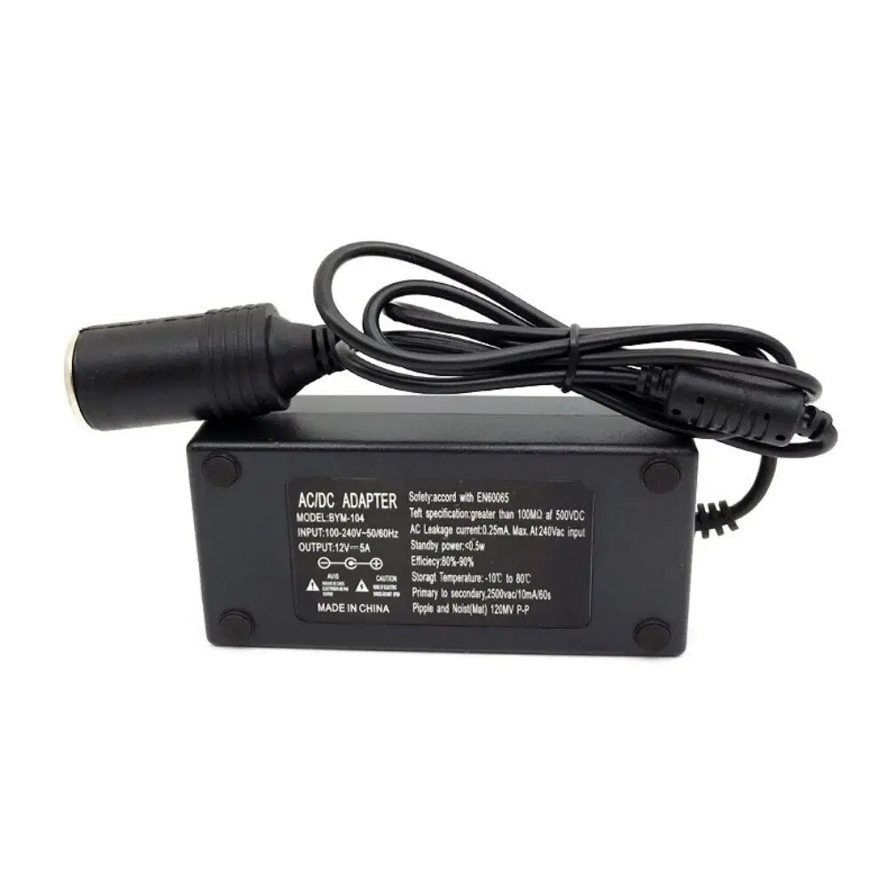 Universal 110V/ 220V AC to DC 12V Converter with Car Cigarette Lighter Adapter